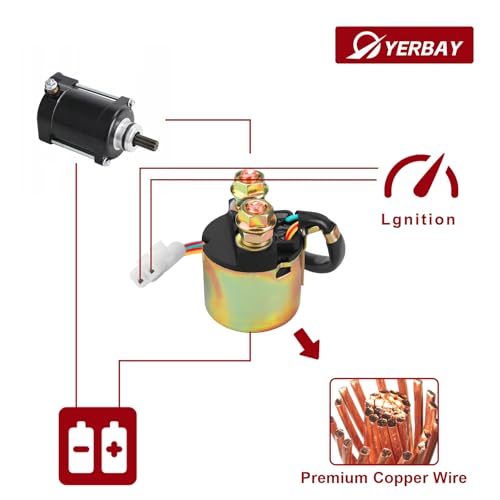 Yerbay Solenoide Relé de Arranque para Kymco KXR 250 300 Mongoose (Quad ATV) 2004-2007