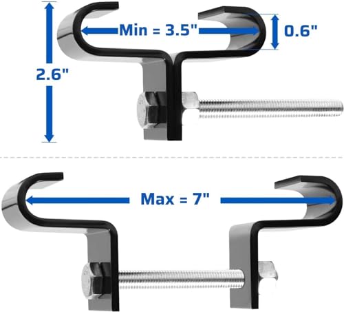 Yes4All 100 kg/200 Libras de Capacidad I-Beam Abrazadera Colgador y Acero Inoxidable Saco de Boxeo Colgador con 4 Ganchos a presión para Bolsa Pesada, Columpio de Gimnasio, Trapecio y Hamaca