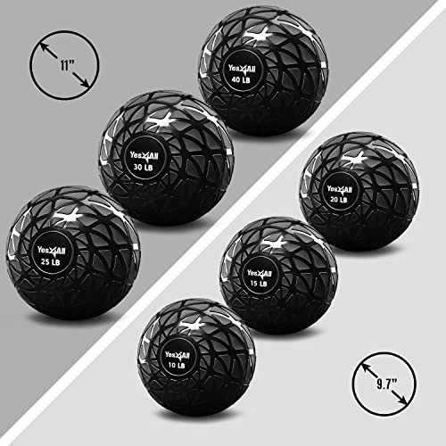 Yes4All BW7V Dynamic Slam Balls 11.3 kg, Brillante, balón Medicinal Relleno de Arena, sin Rebote, Adecuado para Entrenamiento y Fuerza