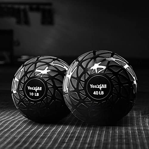 Yes4All BW7V Dynamic Slam Balls 11.3 kg, Brillante, balón Medicinal Relleno de Arena, sin Rebote, Adecuado para Entrenamiento y Fuerza