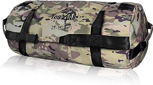 Yes4All CLHZ Saco de Arena, Camuflaje, 0 - 34 Kilogramos, Saco lastrado para entrenamiento de carrera, Saco de Arena para entrenamiento funcional, Crossfit, Fitness, Conditioning