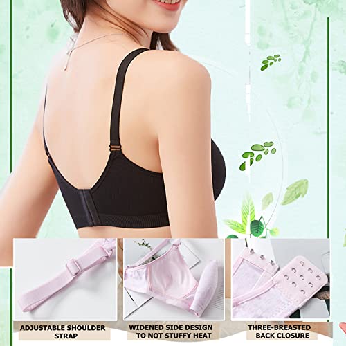 Yintry Sujetador Deportivo de algodón para niña Adolescente con Correa Ajustable Desmontable Bralette,Paquete de 3, A-Cup