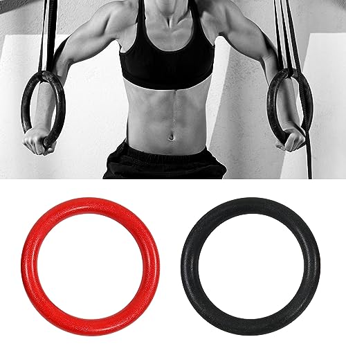 Yisawroy Anillos de gimnasia de plástico antideslizantes para entrenamiento, entrenamiento de fuerza, dominadas y inmersiones, anillos de gimnasio fáciles de usar para barra de dominadas