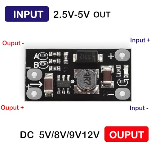 Yizhet Step Up Boost Converter, Convertidor DC-DC Step-Up, Regulador De Voltaje De 3,7V A 5V 8V 9V 12V Con Indicador Led, Paquete De 10 Piezas.