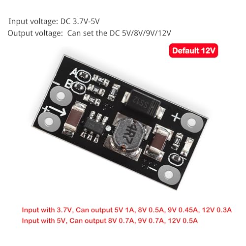 Yizhet Step Up Boost Converter, Convertidor DC-DC Step-Up, Regulador De Voltaje De 3,7V A 5V 8V 9V 12V Con Indicador Led, Paquete De 10 Piezas.