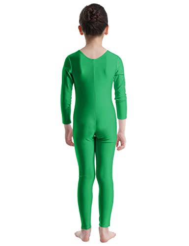 YiZYiF Maillot Largo Body Completo para Niñas Maillot Gimnasia Rítmica Manga Larga Body Entero Mono Danza Yoga Leotardo Ballet Traje Bailarina 5-12 Años Verde 5-6 años