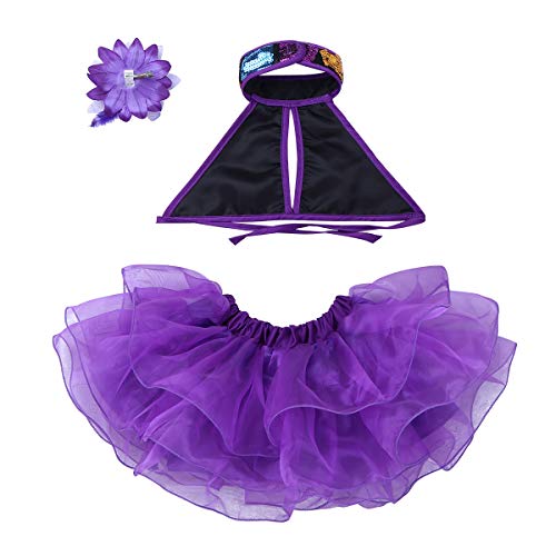 YiZYiF Vestido Tutú Niña para Danza Ballet Maillot Tutu De Patinaje Artistico Traje de Bailarina de Ballet para Niña 3-12 Años Morado 5-6 Años