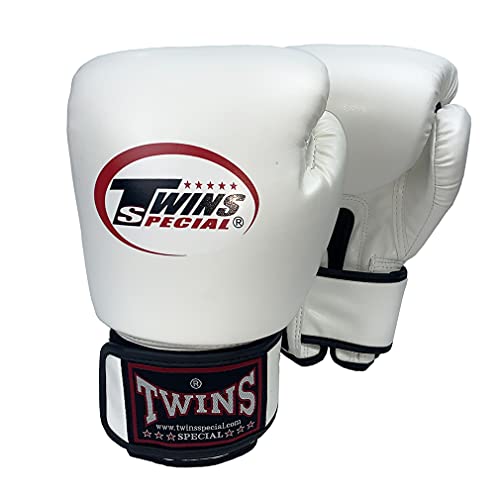 YODZ Guantes De Boxeo para Hombres Y Mujeres - Guantes De Cuero De Impacto para Entrenamiento De Boxeo Kickboxing Sparring para Saco De Boxeo, Kickboxing, Muay Thai, MMA,Blanco,14oz