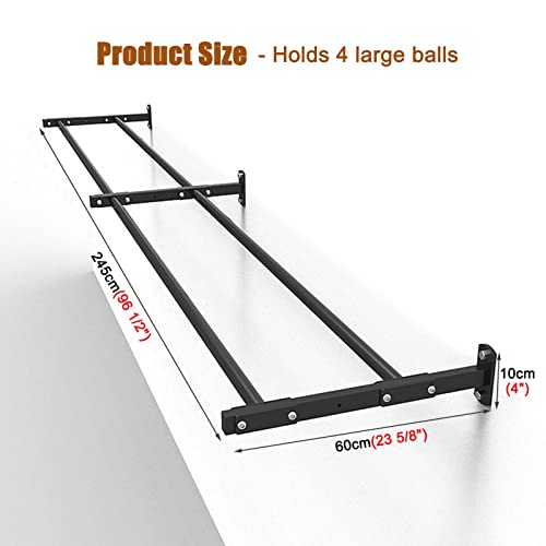 Yoga Accesorios Soporte de Pared para Pelotas de Yoga de Metal, Estantes de Almacenamiento de Bolas de Yoga para Estudio de Gimnasio en Casa, Balones de Estabilidad Ajustables/Voleibol ( Size : Length