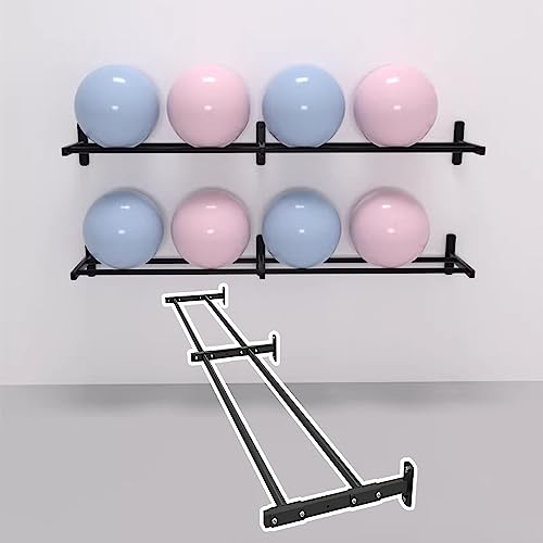 Yoga Accesorios Soporte de Pared para Pelotas de Yoga de Metal, Estantes de Almacenamiento de Bolas de Yoga para Estudio de Gimnasio en Casa, Balones de Estabilidad Ajustables/Voleibol ( Size : Length