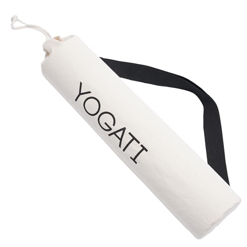 YOGATI Bolsa Esterilla Yoga de algodón con Correa Ajustable. Bolsa de Transporte para esterillas de Yoga y Deporte. Funda Esterilla Yoga para Hombres y Mujeres. Bolsa para esterillas de Yoga.