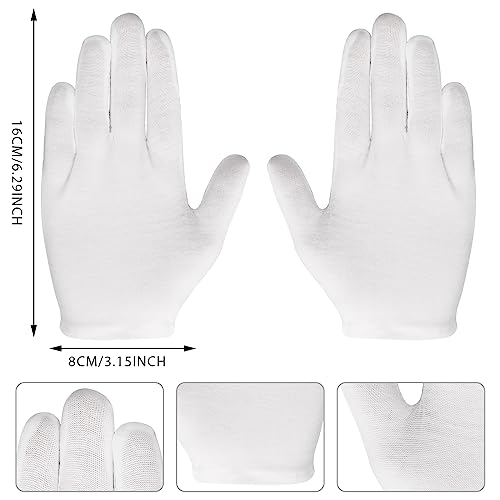 Yolev 4 Pares Guantes Blancos para Niños Guantes Blancos de Algodón para Niñas y Niños Guantes de Vestir para Disfraz de Cosplay Guantes Formales Hasta la Muñeca para Fiesta y Boda