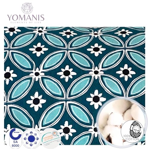 YOMANIS Crescent Chandra Zafu - Cojín para yoga y meditación (40 cm de ancho, altura del asiento 14 cm, social y justo, algodón ecológico certificado Öko Tex, piel de espelta orgánica, cojín de viaje,