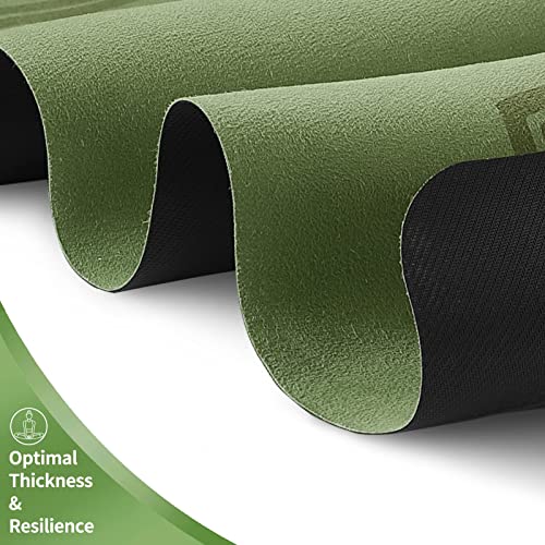 YOSHAWN Esterilla Yoga—1MM Yoga Mat Colchoneta 1,3KG Plegable Viaje Delgada, Esterilla Yoga con Bolsa Yoga y Correa Yoga, Portátil Esterilla Gamuza de Imitación para Pilates Aire Libre Fitness (Verde)