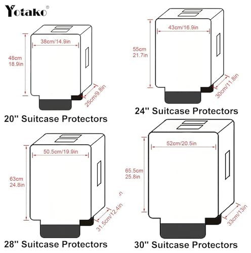 Yotako Claro PVC Maleta Cubierta Protectores de 28 Pulgadas de la Cubierta del Equipaje por Maleta con Ruedas Transparent