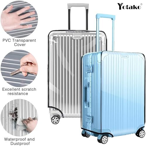 Yotako Claro PVC Maleta Cubierta Protectores de 28 Pulgadas de la Cubierta del Equipaje por Maleta con Ruedas Transparent