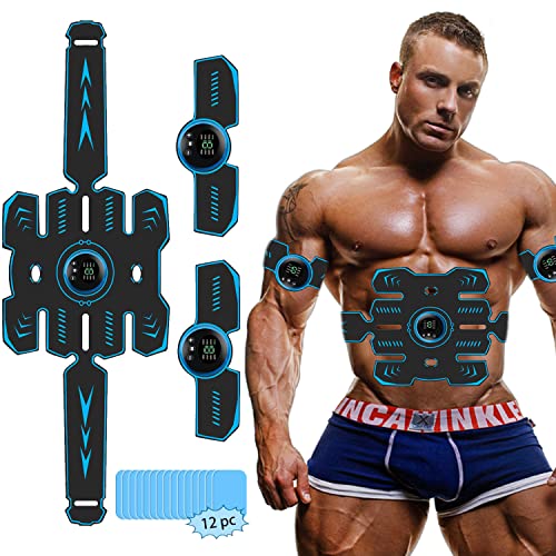 YOUKK EMS Electroestimulador Muscular, 8 Modos y 19intensidades, Abdominales Cinturón,Masajeador Eléctrico Cinturón, Hombresy Mujeres Ejercitador del Abdomen/Brazo/Piernas/Cintura