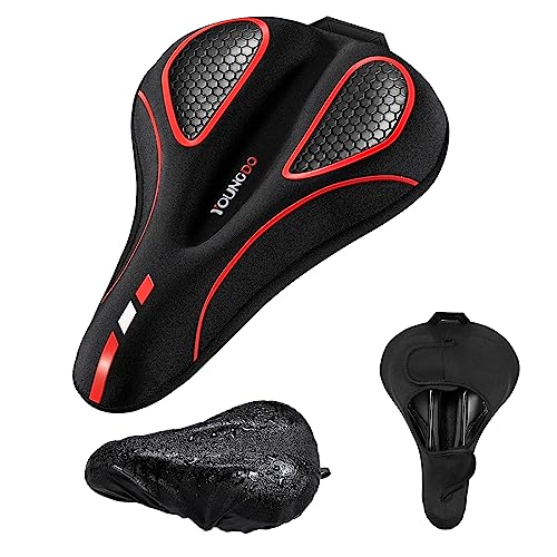 YOUNGDO Funda Sillin Bicicleta Gel, Asiento Bicicleta, Cubierta de Sillín de Bicicleta, Sillín Cojín Suave para Bicicleta, con Funda Impermeable, para Bicicleta de Carretera, de Montaña