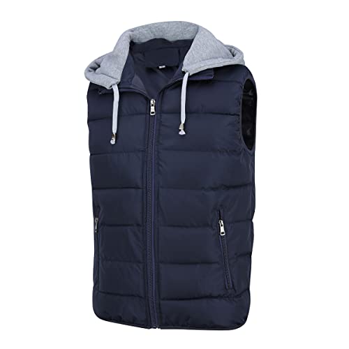 YOUTHUP Hombre Chaleco Acolchado con Capucha Ligero Chalecos Exteriores para Hombre Gilet de Invierno