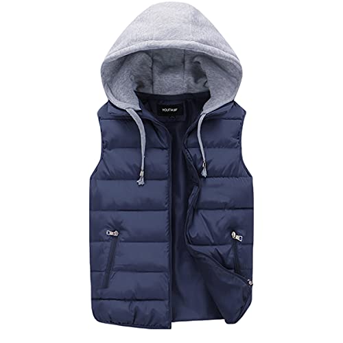 YOUTHUP Hombre Chaleco Acolchado con Capucha Ligero Chalecos Exteriores para Hombre Gilet de Invierno