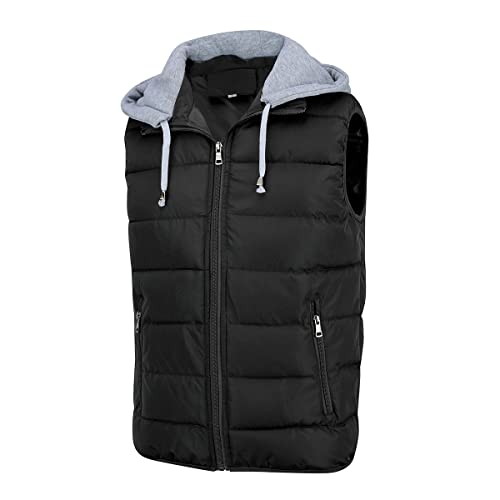 YOUTHUP Hombre Chaleco Acolchado con Capucha Ligero Chalecos Exteriores para Hombre Gilet de Invierno