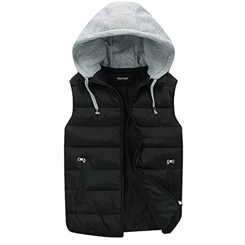 YOUTHUP Hombre Chaleco Acolchado con Capucha Ligero Chalecos Exteriores para Hombre Gilet de Invierno