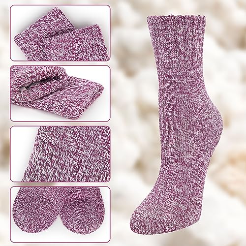 YSense Snug Pack de 5 Pares de Calcetines de Lana para Mujer, Calcetines Cálidos para el Invierno, Ideales Para Mantenerse Abrigada y Como Regalo Para Mujeres en Invierno