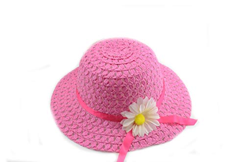 YUEMING Sombrero de Paja Niñas Gorra de Sol Chica, Gorro de Playa Niñas Cap Playa de Verano Protección Solar Transpirable para Viaje Beach Piscina al Aire Libre