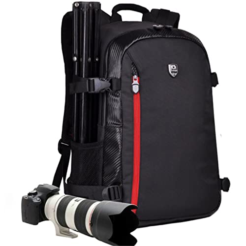 YuHan Mochila para cámara de fotos y accesorios de gran capacidad, impermeable, protección contra impactos, interior acolchado y funda impermeable adicional, compatible con Canon, Nikon, Sony, Nikon, Olympus, Samsung