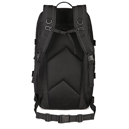 YuHan - Mochila táctica, 60 L, para senderismo, mochila militar con sistema modular de carga y transporte de equipamiento ligero (MOLLE), negro