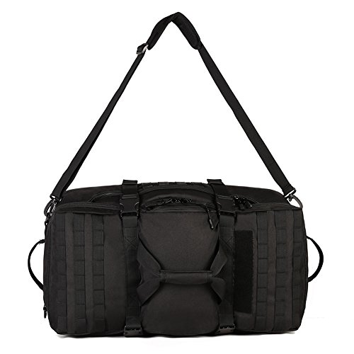 YuHan - Mochila táctica, 60 L, para senderismo, mochila militar con sistema modular de carga y transporte de equipamiento ligero (MOLLE), negro