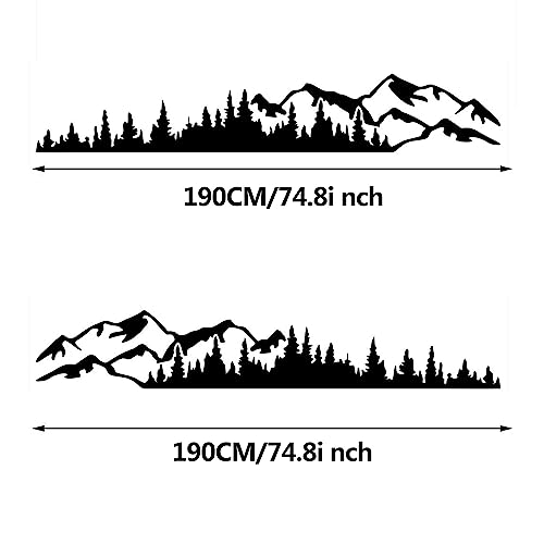 YULLING 2 pegatinas de vinilo para coche, árbol de montaña, bosque, calcomanías y calcomanías de vinilo para coche, SUV, caravana, remolque