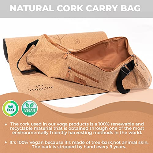 YVS® – Esterilla Yoga Antideslizante + Bolsa Yoga Corcho, Esterilla Yoga Corcho, Yoga Mat, Esterilla Yoga Ecologica, Mat Yoga Corcho, Yoga Mat Antideslizante, Colchoneta Yoga Corcho