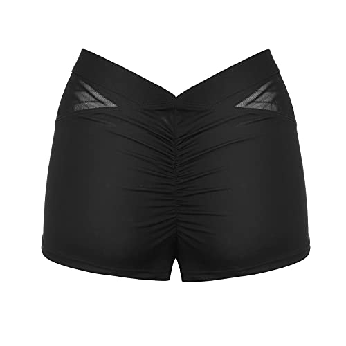 YWLINK Shorts De Fitness Moda Mallas PáNtalones Cortos Deportivos De Skinny EláStico Alta Cintura para Mujer Yoga Gimnasio Sexy Mini Pantalones De Yoga con Levantamiento De Cader Costuras De Malla