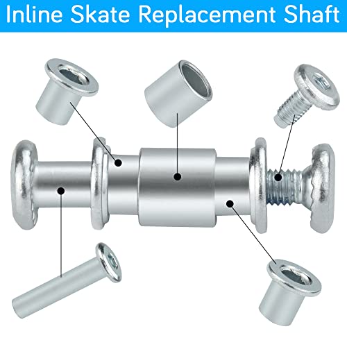 ZACUDA Juego de Tornillos para Ruedas de Patinaje Tornillos de Patinaje Ejes de Repuesto para Patines en Línea Tornillo de Patín en Línea con Arandelas Casquillo y 2 Llave Hexagonal para Patines
