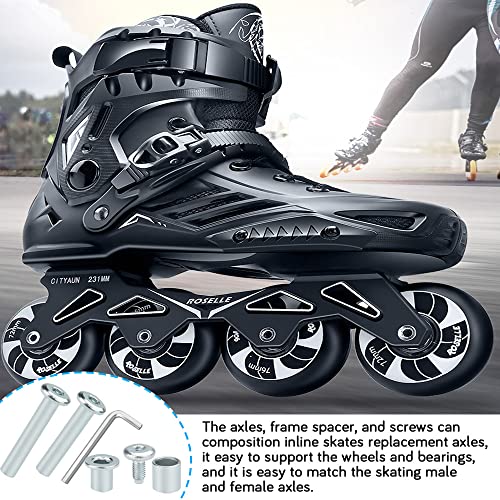 ZACUDA Juego de Tornillos para Ruedas de Patinaje Tornillos de Patinaje Ejes de Repuesto para Patines en Línea Tornillo de Patín en Línea con Arandelas Casquillo y 2 Llave Hexagonal para Patines