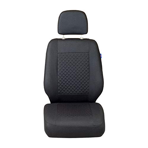 Zakschneider Fundas De Asiento para Mercedes Sprinter -2005 - Conjunto De Fundas 1+2 - Color Premium Cuadrados Negros