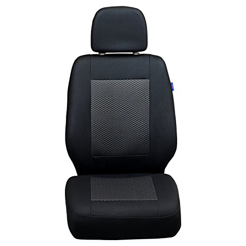 Zakschneider Fundas De Asiento para Mercedes Sprinter -2005 - Funda Delantera Sillón del Conductor - Color Premium Negro con Triángulos Grises