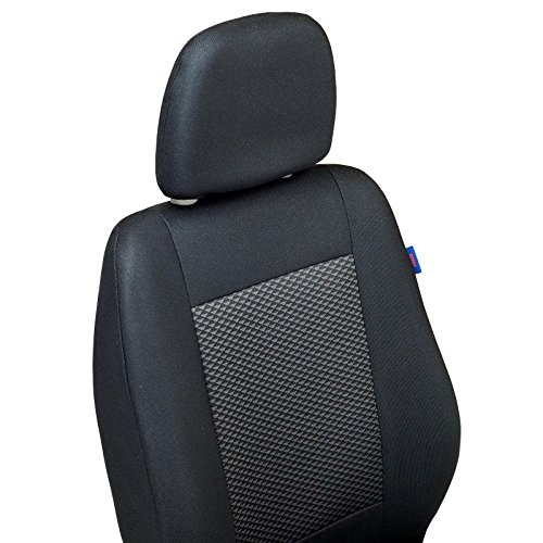 Zakschneider Fundas De Asiento para Mercedes Sprinter -2005 - Funda Delantera Sillón del Conductor - Color Premium Negro con Triángulos Grises