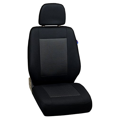 Zakschneider Fundas De Asiento para Mercedes Sprinter -2005 - Funda Delantera Sillón del Conductor - Color Premium Negro con Triángulos Grises