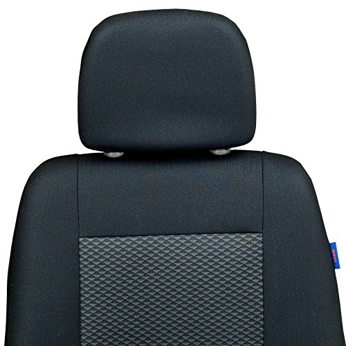 Zakschneider Fundas De Asiento para Mercedes Sprinter -2005 - Funda Delantera Sillón del Conductor - Color Premium Negro con Triángulos Grises