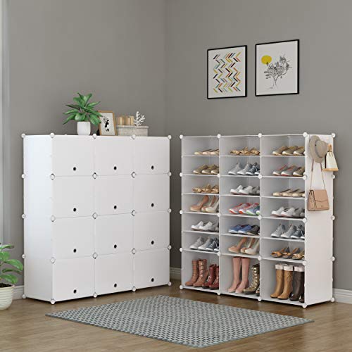 Zapatero, 7 Niveles Mueble Zapatero para 42 Pares Armario Zapatero, Zapatero Blanco para Dormitorio Sala de Estar