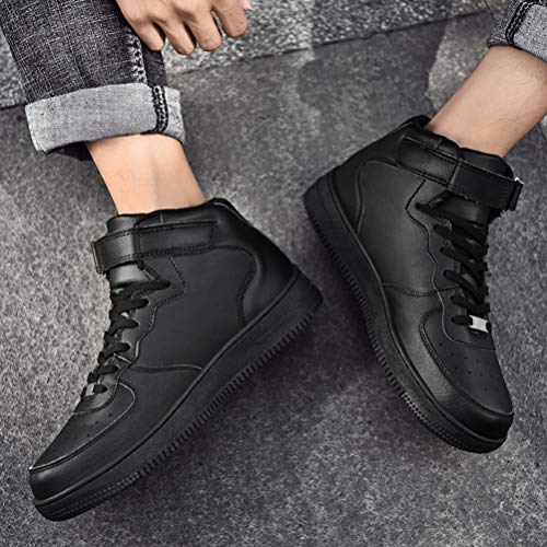 Zapatillas Altas de Mujer Zapatos con Cordones Pisos Otoño Invierno PU Gimnasio Vulcanizado Casual Deportes Zapatillas de Deporte al Aire Libre