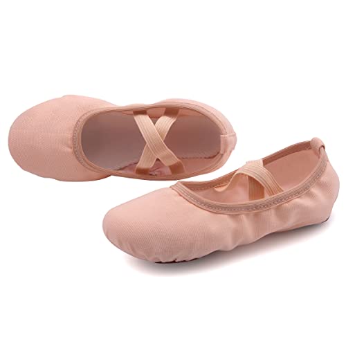 Zapatillas de Ballet Niñas Zapatillas de Gimnasia Zapatillas de Ballet Niños Zapatos de Danza Zapatillas de Gimnasio de Cuero Mujeres Beige 33