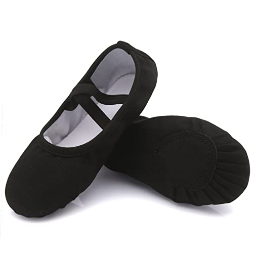 Zapatillas de Ballet Niñas Zapatillas de Gimnasia Zapatillas de Ballet Niños Zapatos de Danza Zapatillas de Gimnasio de Cuero Mujeres Negro 40