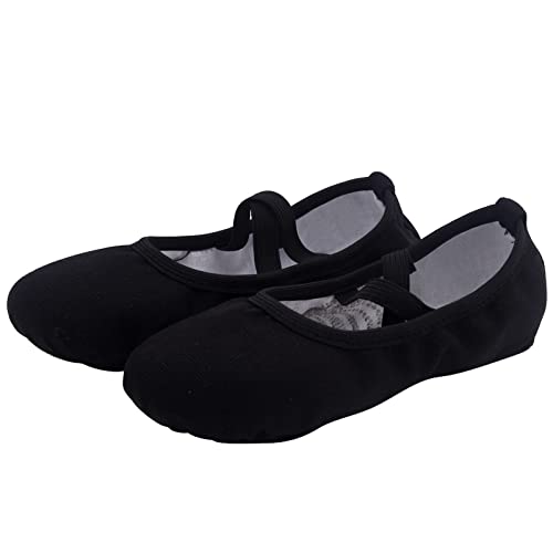 Zapatillas de Ballet Niñas Zapatillas de Gimnasia Zapatillas de Ballet Niños Zapatos de Danza Zapatillas de Gimnasio de Cuero Mujeres Negro 40