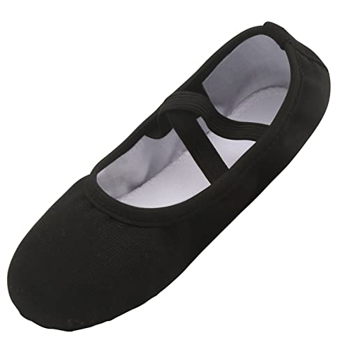 Zapatillas de Ballet Niñas Zapatillas de Gimnasia Zapatillas de Ballet Niños Zapatos de Danza Zapatillas de Gimnasio de Cuero Mujeres Negro 40