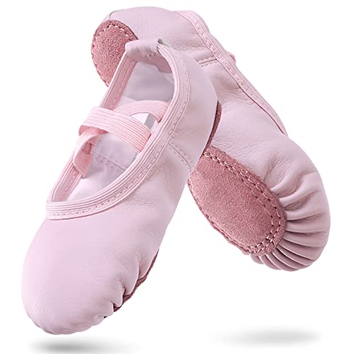 Zapatillas de ballet para niñas, zapatillas de ballet, gimnasia, zapatos de baile, suela de piel para niños y adultos, EU20-40, Rosa., 26 EU