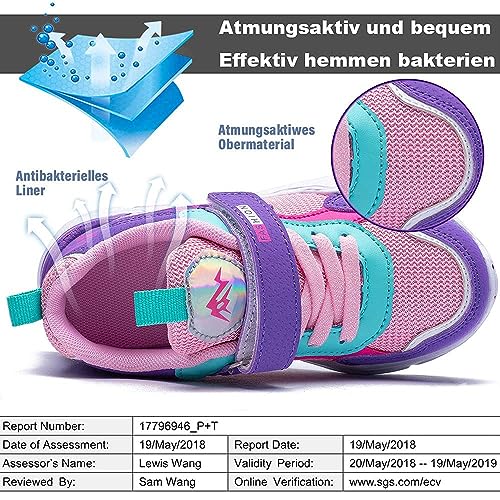 Zapatillas de Correr Niñas 27 Zapatillas de Niños Verano Deportivas Zapatos de Running Ligeras Zapatos de Walking Niña Transpirable Sneakers Baloncesto Calzado Deportivo Rosa