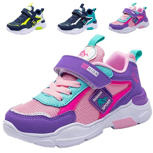 Zapatillas de Correr Niñas 27 Zapatillas de Niños Verano Deportivas Zapatos de Running Ligeras Zapatos de Walking Niña Transpirable Sneakers Baloncesto Calzado Deportivo Rosa